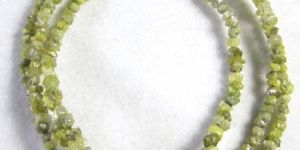 Yellow Color Rough Diamond Beads Necklace