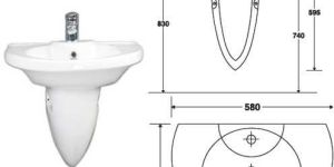 Wash Basin (Half Pedestal Basin)