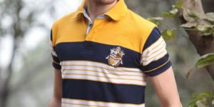 Mens Striped Polo T-Shirt 01