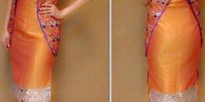 ORNAGE KOTI STYLE REAL MIRROR WORK SUIT