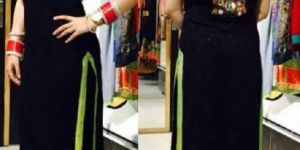 REAL MIRROR WORK BLACK GEORGETTE SUIT