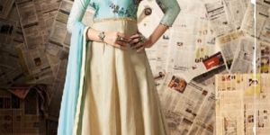 Skyblue Fashion Party Wear Long Anarkali Type Salwar Suit