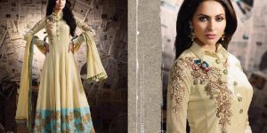 Skyblue Fashion Party Wear Long Anarkali Type Salwar suit2