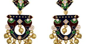 Meenakari Temple Jeweller Earrings