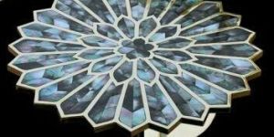 Zig Zag Pattern Mother of Pearl Inlay Table