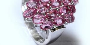 Designer Sterling Silver 925 Radiant Ring Pink