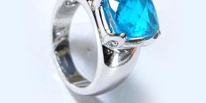 Designer Sterling Silver 925 Stone Ring Blue