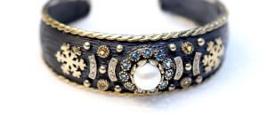 Fashion Antique Copper Bracelets with Pearl