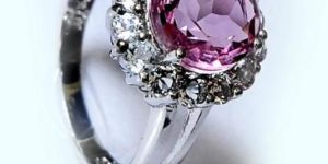 Sterling Silver 925 Radiant Cut Pink Cubic Ring