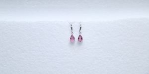Sterling Silver Pink Drop Earring