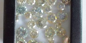 Off- White Moissanite Round Cut