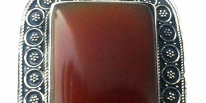 Silver Black Stone Ovalic Onyx Unique Pandant