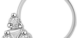 Silver White Zircon Antique Design Nose Pin