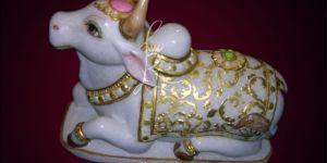 White Marble Bull Statues
