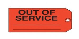 5S-OUT OF SERVICE LABEL