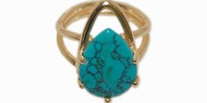 TQ Stone Gold Plating Ring