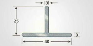 T-40X25x3 Steel Window Section