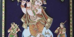 Tree Krishna Tanjore Painting