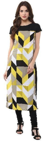 Janasya Women's Yellow Printed Kurti