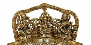 Laxmi Ganesh Saraswati Statue with Five Diya