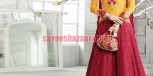 Unstitched Cotton Anarkali Suits