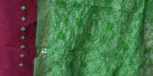 Unstitched Handloom Resham Mirror Work Suits