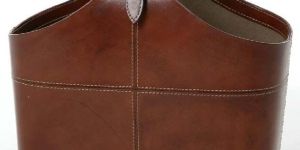 Leather Magazine Basket