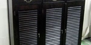 Louver Door Triple Drawer Utility Cabinet