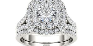 White Natural Solitor 14k Gold Diamond Ring
