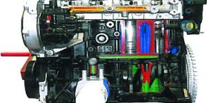 Sectioned 4 Cylinder Petrol Engine