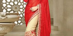 Half Embroidered Sarees