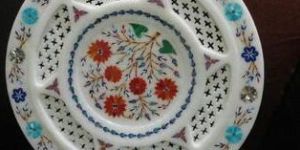 Marble Inlay Table Top Jali Work