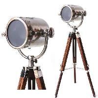 Rustic Brass Tripod Nautical Spot Light Table Lamp Bedside H