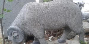 Stone Sheep Statue