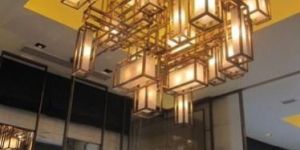 Glass Brass Chandelier