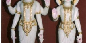 Vishnu Laxmi Marble Statue