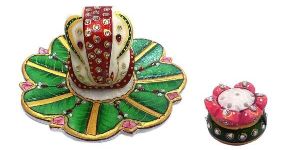 Kamakshi Marbal Ganesh Patta with Stand