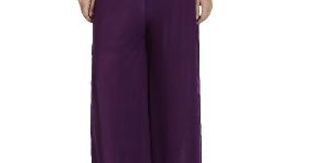 Chick Garb Purple Cotton Lycra Palazzo Pants