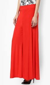 Chick Garb Red Cotton Lycra Palazzo Pants