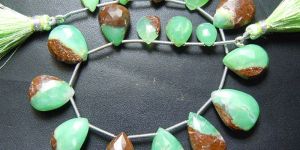 Chrysoprase Faceted Briolette Pear Drops