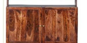 Sheesham Wood Twin Star Bar Cabinet (RHP-BAR-002)