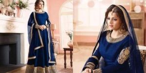 Royal Blue & Gold Anarkali Suits