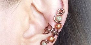 Antique Copper Cuff Earrings