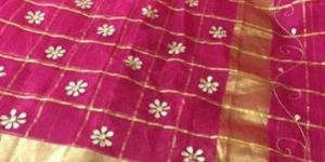 Kota Cotton Zari Check sarees(KCZCS1)