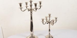 Silver Pillar Candle Stands