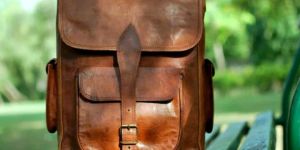 Ganuine Goat Leather Messenger College Backpack Bag