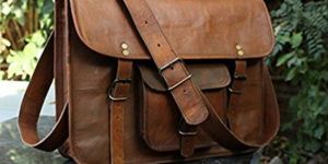 Ganuine Leather Laptop Messenger Briefcase Bag