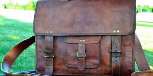 Vintage Leather Messenger Bag Briefcase