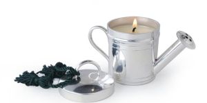 Watering Can Candle Jar in Silver