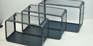 3 Black Metal Wall Storage Shelf